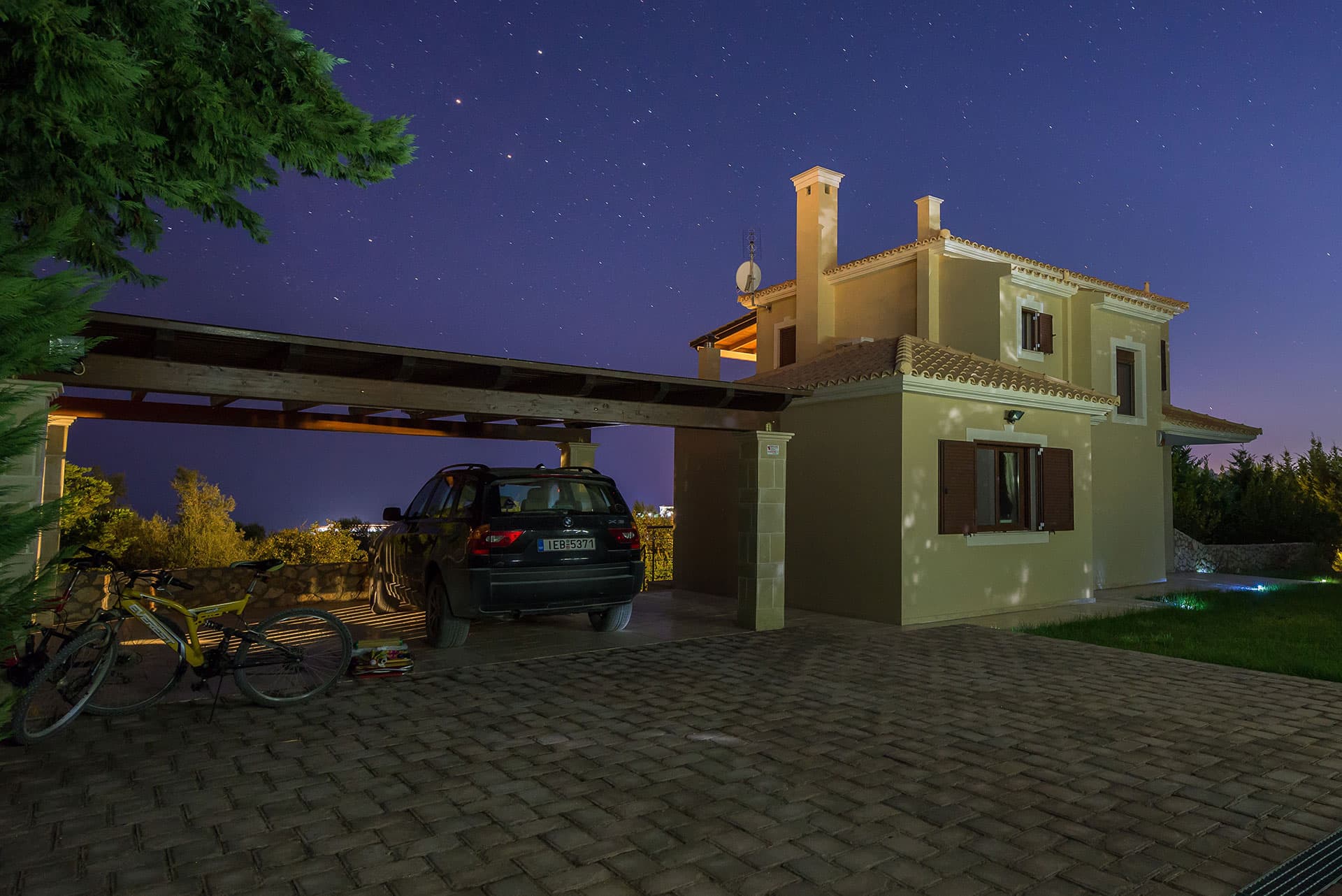 a night view of the parking